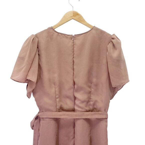 NWT Ivy City Co Lillie Dress Dusty Rose Size Large Flutter Sleeve Chiffon Midi - Picture 8 of 15